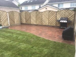 Gold Patio with Fencing Dublin