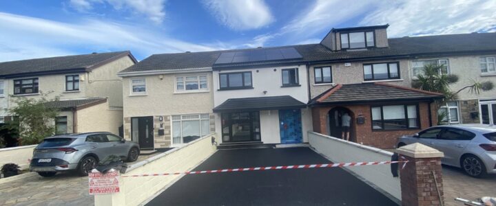 Modern Asphalt Driveway with Silver Granite Border in Donaghmede Modern Asphalt Driveway with Silver Granite Border in Donaghmede