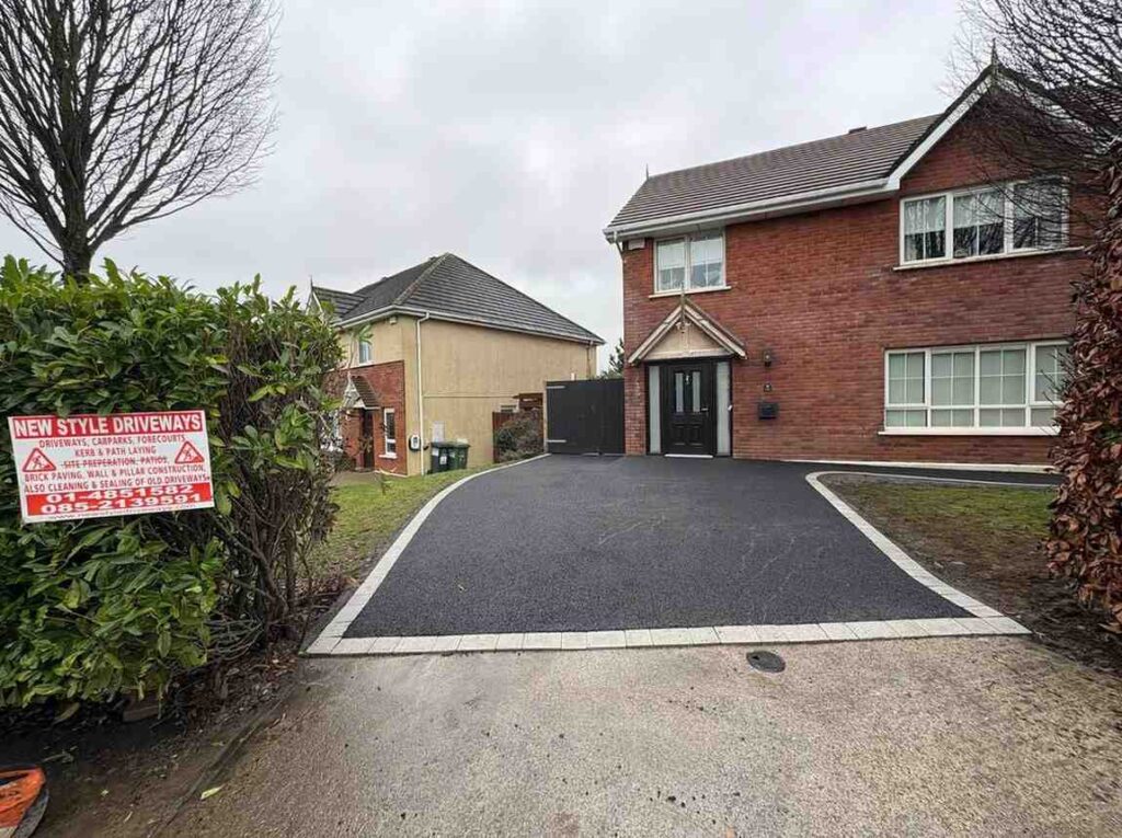 New Asphalt Driveway With Silver Granite Border Completed In Portlaoise