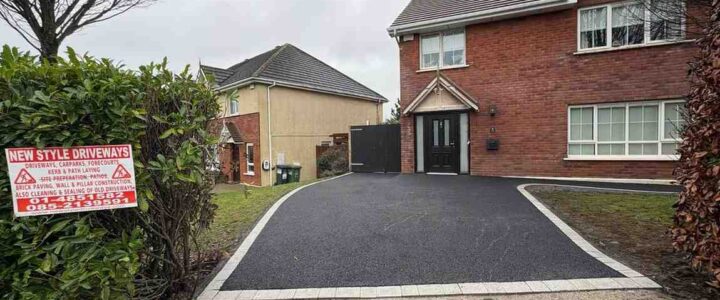 New Asphalt Driveway With Silver Granite Border Completed In Portlaoise