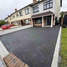 New Asphalt Driveway Completed with Silver Granite Border