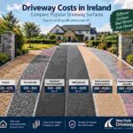 Driveway costs in Ireland for 2026, comparing gravel &euro;35&ndash;&euro;70/m&sup2;, tar and chip &euro;25&ndash;&euro;65/m&sup2;, tarmac/asphalt &euro;50&ndash;&euro;90/m&sup2;, SMA tarmac &euro;70&ndash;&euro;105/m&sup2;, resin &euro;80&ndash;&euro;150+/m&sup2; and pattern imprinted concrete &euro;85&ndash;&euro;120+/m&sup2;.